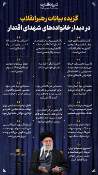 گزیده بیانات رهبرانقلاب در دیدار خانواده‌های شهدای اقتدار در روز ولادت امیرالمومنین علیه‌السلام