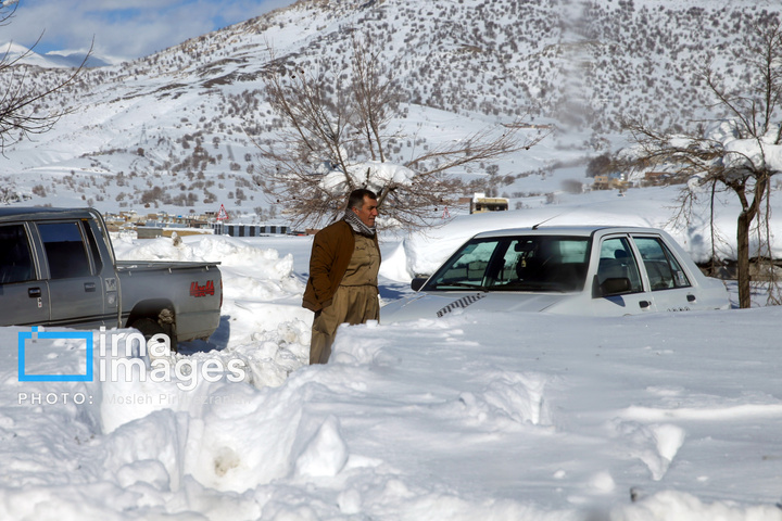 بانه پس از بارش سنگین برف