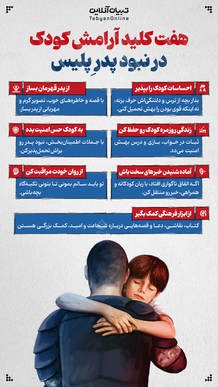 هفت کلید آرامش کودک در نبود پدرِ پلیس