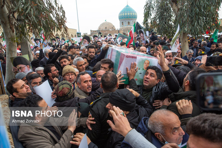 تشییع پیکر شهدای اقدامات تروریستی آمریکا و رژیم صهیونیستی علیه ملت در شهرهای مختلف ایران