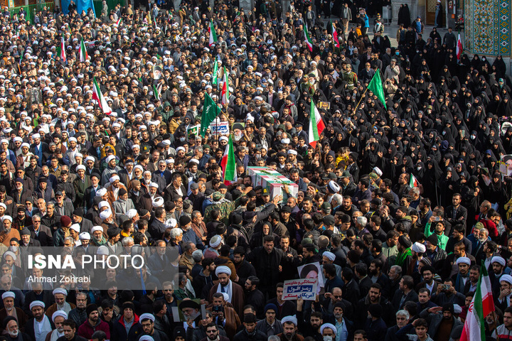 تشییع پیکر شهدای اقدامات تروریستی آمریکا و رژیم صهیونیستی علیه ملت در شهرهای مختلف ایران