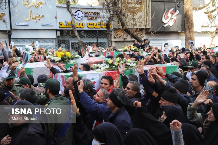 تشییع پیکر شهدای اقدامات تروریستی آمریکا و رژیم صهیونیستی علیه ملت در شهرهای مختلف ایران