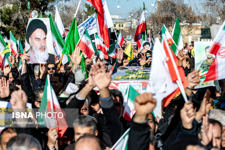 تشییع پیکر شهدای اقدامات تروریستی آمریکا و رژیم صهیونیستی علیه ملت در شهرهای مختلف ایران