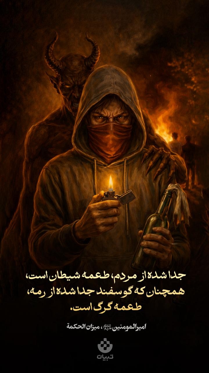 امیرالمؤمنین ‌علیه‌السلام؛ جدا شده از مردم، طعمه شیطان است