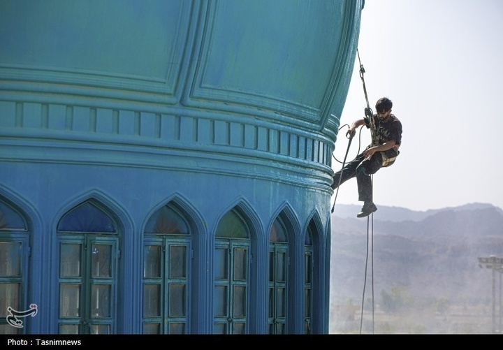 شستشوی گنبدهای مسجد مقدس جمکران
