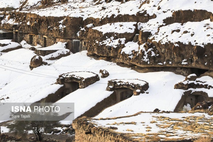 طبیعت برفی روستای دستکند میمند