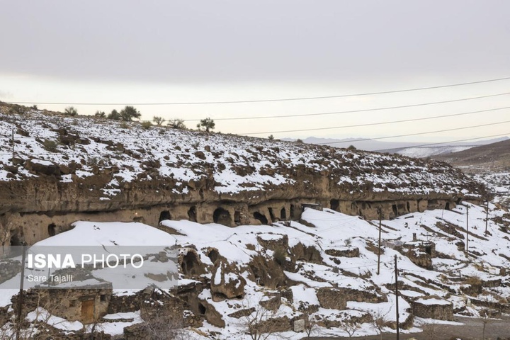 طبیعت برفی روستای دستکند میمند