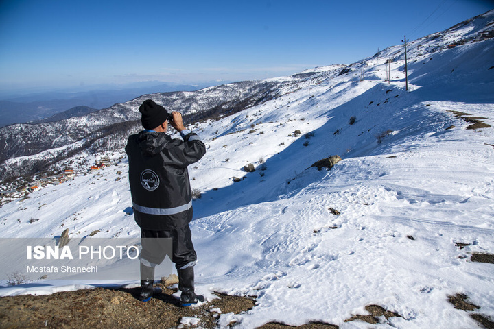 فعالیت "سیم‌بانان" در ارتفاعات برفی بابل
