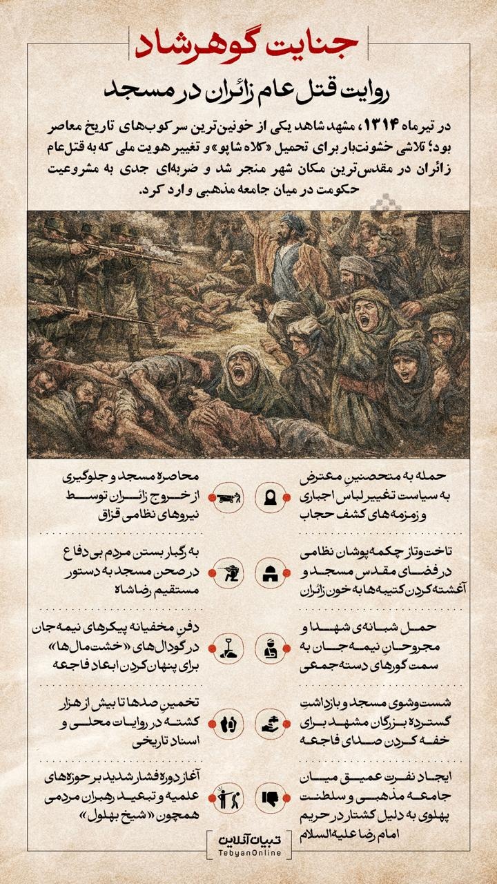 جنایت گوهرشاد؛ روایت قتلعام زائران در مسجد جنایت گوهرشاد؛ روایت قتلعام زائران در مسجد
