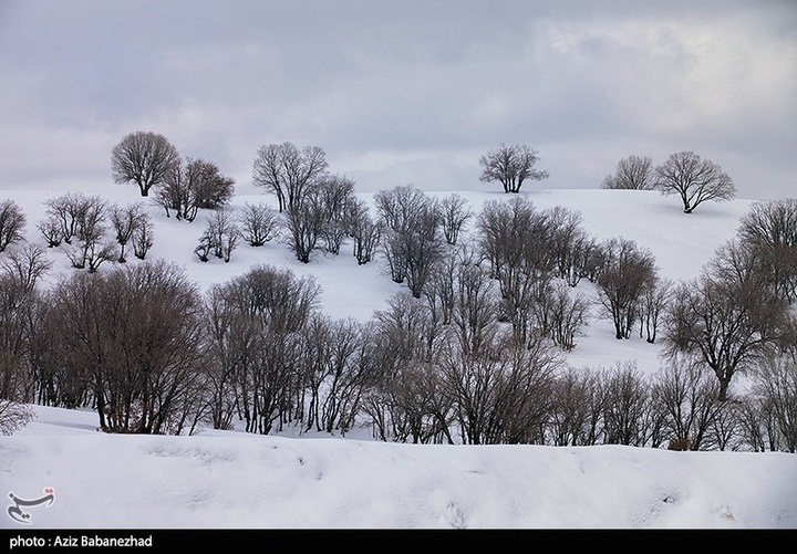 بارش برف در مناطق سردسیر خرم اباد