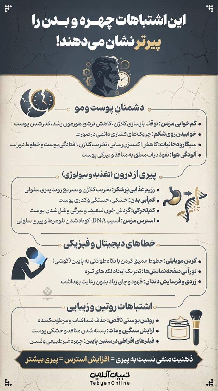 اشتباهاتی که چهره و بدن را پیرتر نشان می‌دهد!