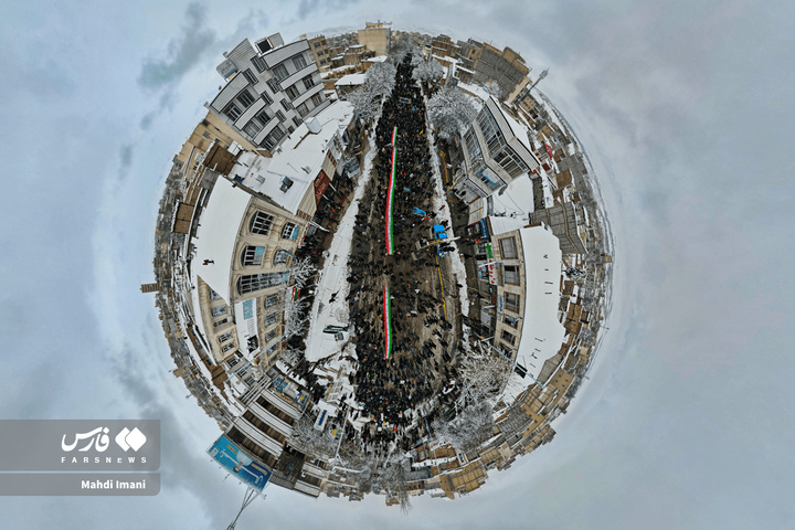 حضور حماسی مردم اهر در ۲۲  بهمنِ برفی