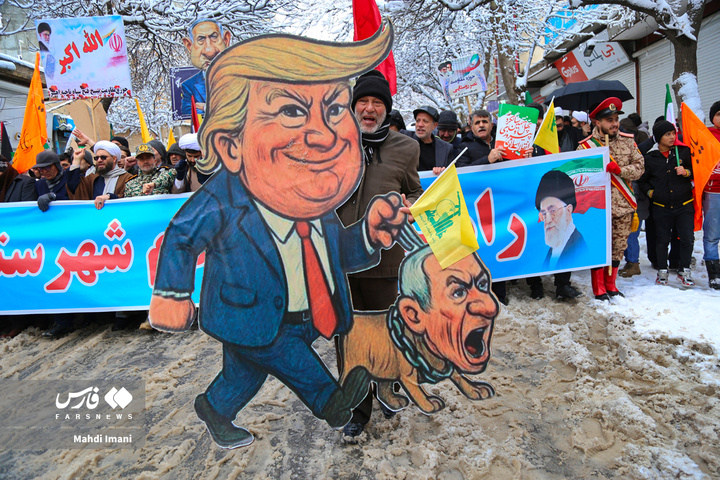 حضور حماسی مردم اهر در ۲۲  بهمنِ برفی