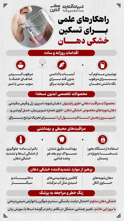 راهکارهای علمی برای تسکین خشکی دهان