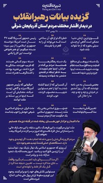 گزیده بیانات رهبرانقلاب در دیدار هزاران نفر از اقشار مختلف مردم استان آذربایجان شرقی