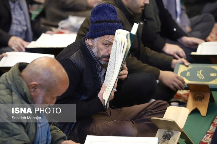 جزء خوانی قرآن کریم در مسجد گوهرشاد - حرم مطهر رضوی