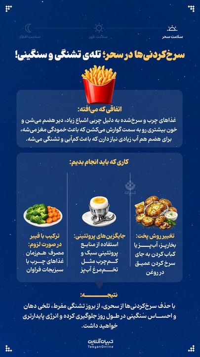 سرخ‌کردنی‌ها در سحر؛ تله‌ی تشنگی و سنگینی!