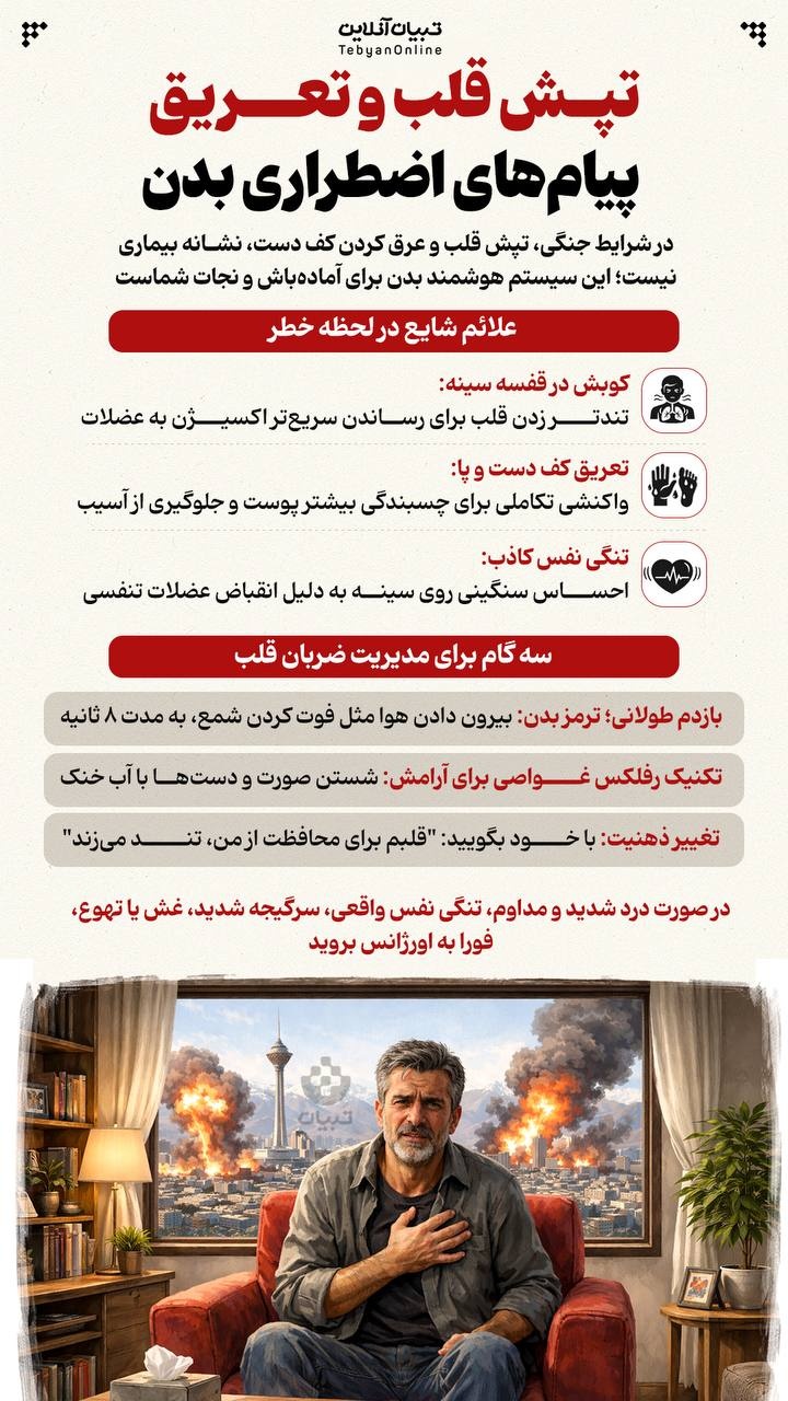 تپش قلب و تعریق؛ پیام‌های اضطراری بدن