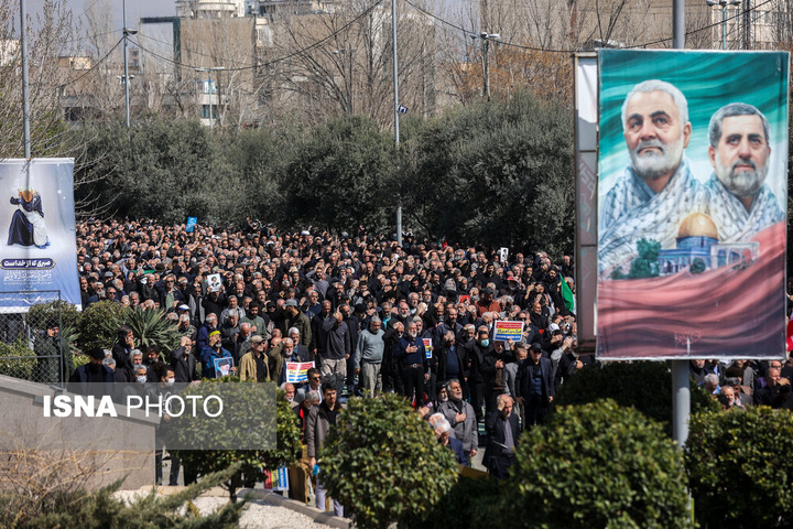 راهپیمایی مردم تهران در اعلام انزجار از جنایات آمریکا و رژیم صهیونیستی