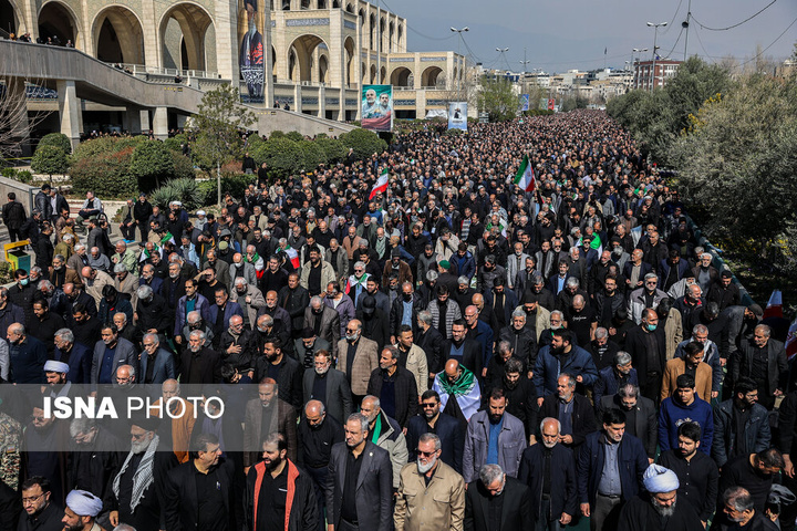 راهپیمایی مردم تهران در اعلام انزجار از جنایات آمریکا و رژیم صهیونیستی