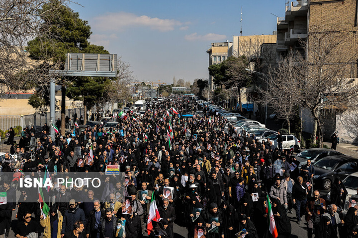 راهپیمایی مردم تهران در اعلام انزجار از جنایات آمریکا و رژیم صهیونیستی
