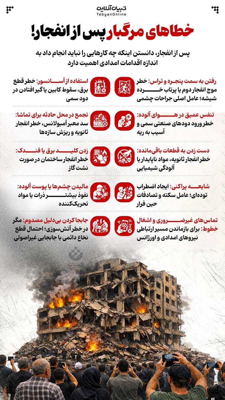 نکات مراقبتی در برابر دودهای سمی پس از انفجار!