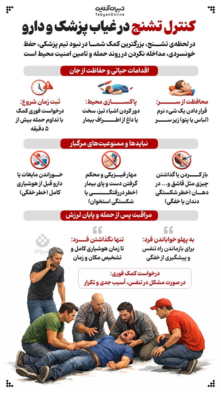 کنترل تشنج در غیاب پزشک و دارو