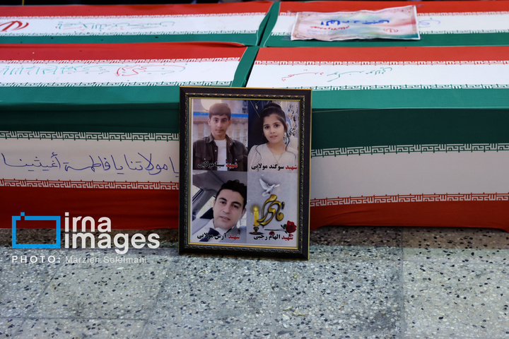 تدفین پیکر شهدای حملات آمریکا و رژیم صهیونیستی در بهشت زهرا (س)