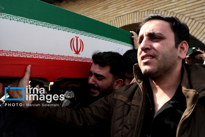 تدفین پیکر شهدای حملات آمریکا و رژیم صهیونیستی در بهشت زهرا (س)