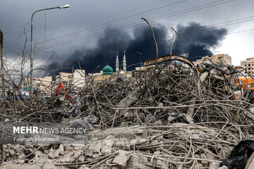 عملیات آواربرداری واحد مسکونی آسیب دیده در تهران
