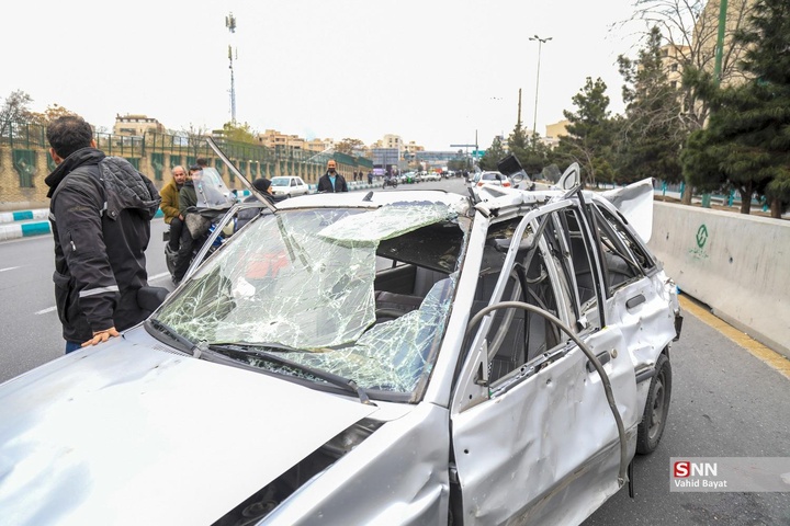 آسیب دیدگان و شهدای حمله موشکی به اتوبان شهید باقری تهران حاوی تصاویر دلخراش