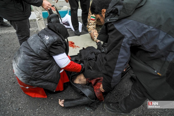 آسیب دیدگان و شهدای حمله موشکی به اتوبان شهید باقری تهران حاوی تصاویر دلخراش