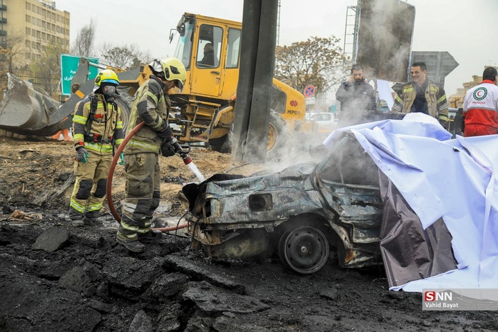آسیب دیدگان و شهدای حمله موشکی به اتوبان شهید باقری تهران حاوی تصاویر دلخراش