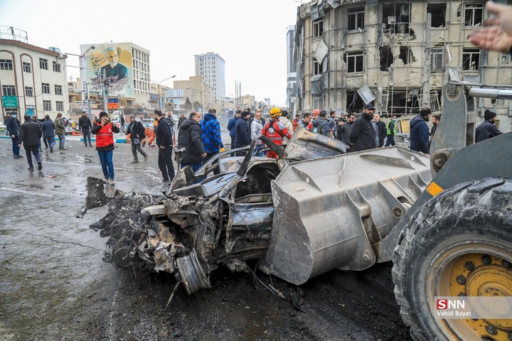 آسیب دیدگان و شهدای حمله موشکی به اتوبان شهید باقری تهران حاوی تصاویر دلخراش