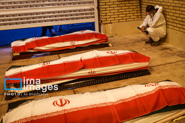 تدفین پیکر شهدای حملات آمریکا و رژیم صهیونیستی در بهشت زهرا (س)