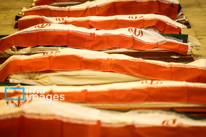 تدفین پیکر شهدای حملات آمریکا و رژیم صهیونیستی در بهشت زهرا (س)