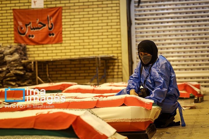 تدفین پیکر شهدای حملات آمریکا و رژیم صهیونیستی در بهشت زهرا (س)