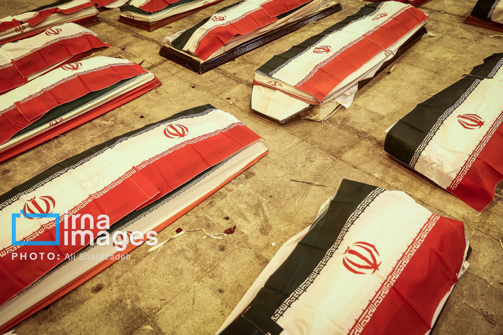 تدفین پیکر شهدای حملات آمریکا و رژیم صهیونیستی در بهشت زهرا (س)