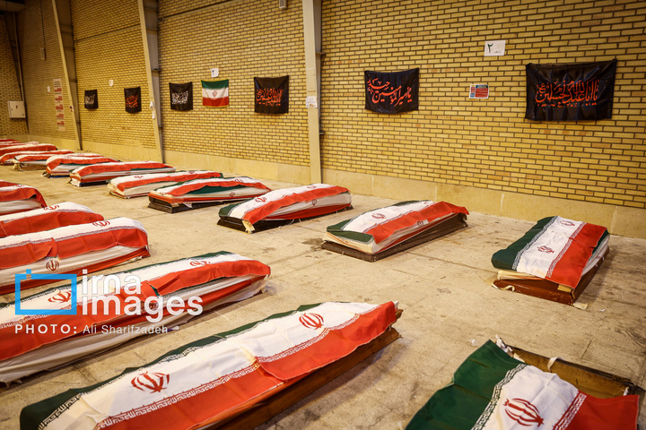 تدفین پیکر شهدای حملات آمریکا و رژیم صهیونیستی در بهشت زهرا (س)