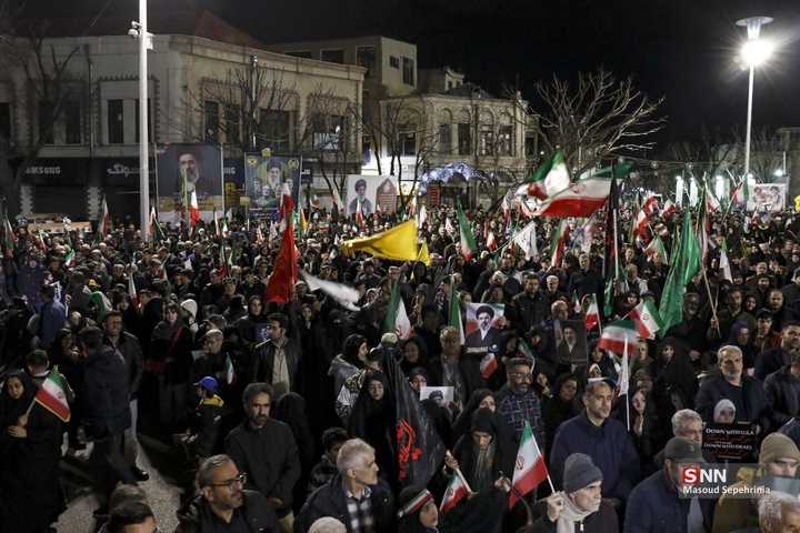 تجمع شبانه ضد آمریکایی - صهیونسیتی مردم تبریز