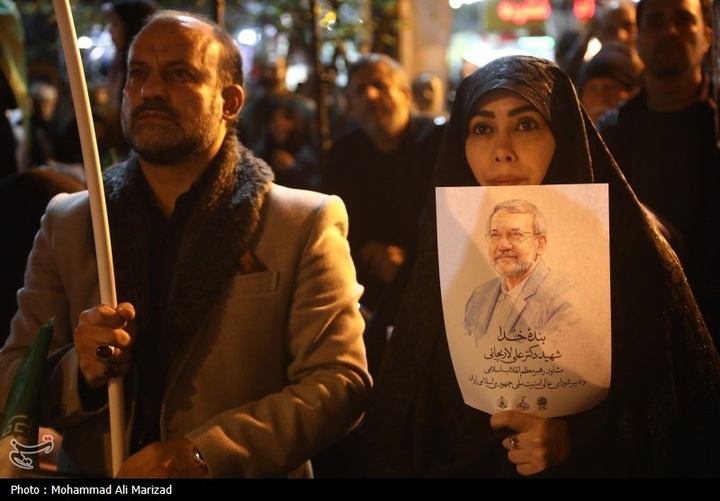 مراسم وداع با پیکر شهید علی و مرتضی لاریجانی در قم