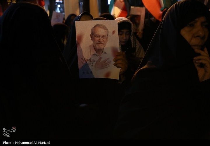 مراسم وداع با پیکر شهید علی و مرتضی لاریجانی در قم