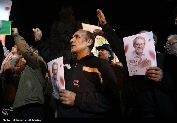 مراسم وداع با پیکر شهید علی و مرتضی لاریجانی در قم