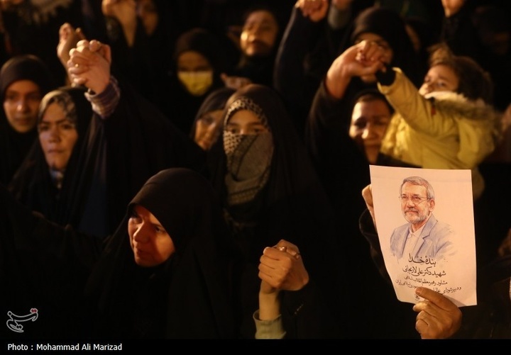 مراسم وداع با پیکر شهید علی و مرتضی لاریجانی در قم