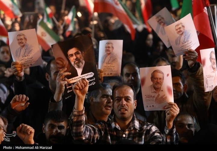 مراسم وداع با پیکر شهید علی و مرتضی لاریجانی در قم