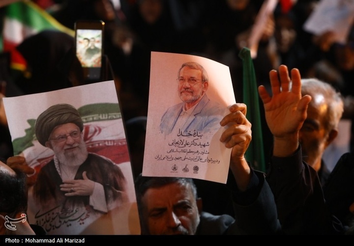 مراسم وداع با پیکر شهید علی و مرتضی لاریجانی در قم