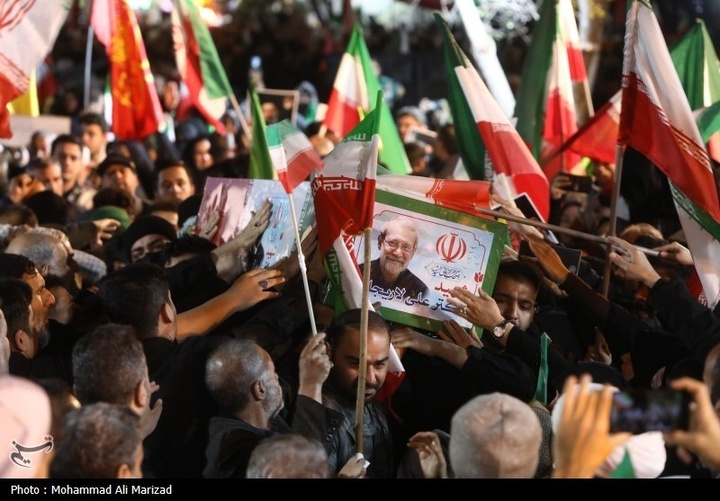 مراسم وداع با پیکر شهید علی و مرتضی لاریجانی در قم