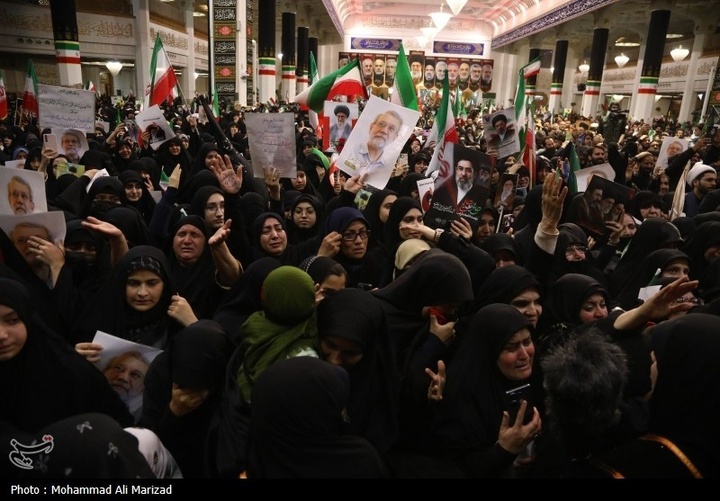 مراسم وداع با پیکر شهید علی و مرتضی لاریجانی در قم