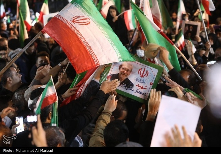 مراسم وداع با پیکر شهید علی و مرتضی لاریجانی در قم