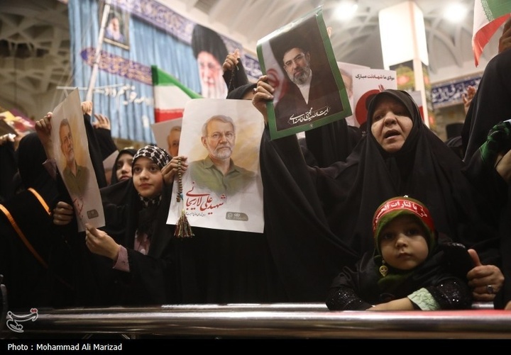 مراسم وداع با پیکر شهید علی و مرتضی لاریجانی در قم